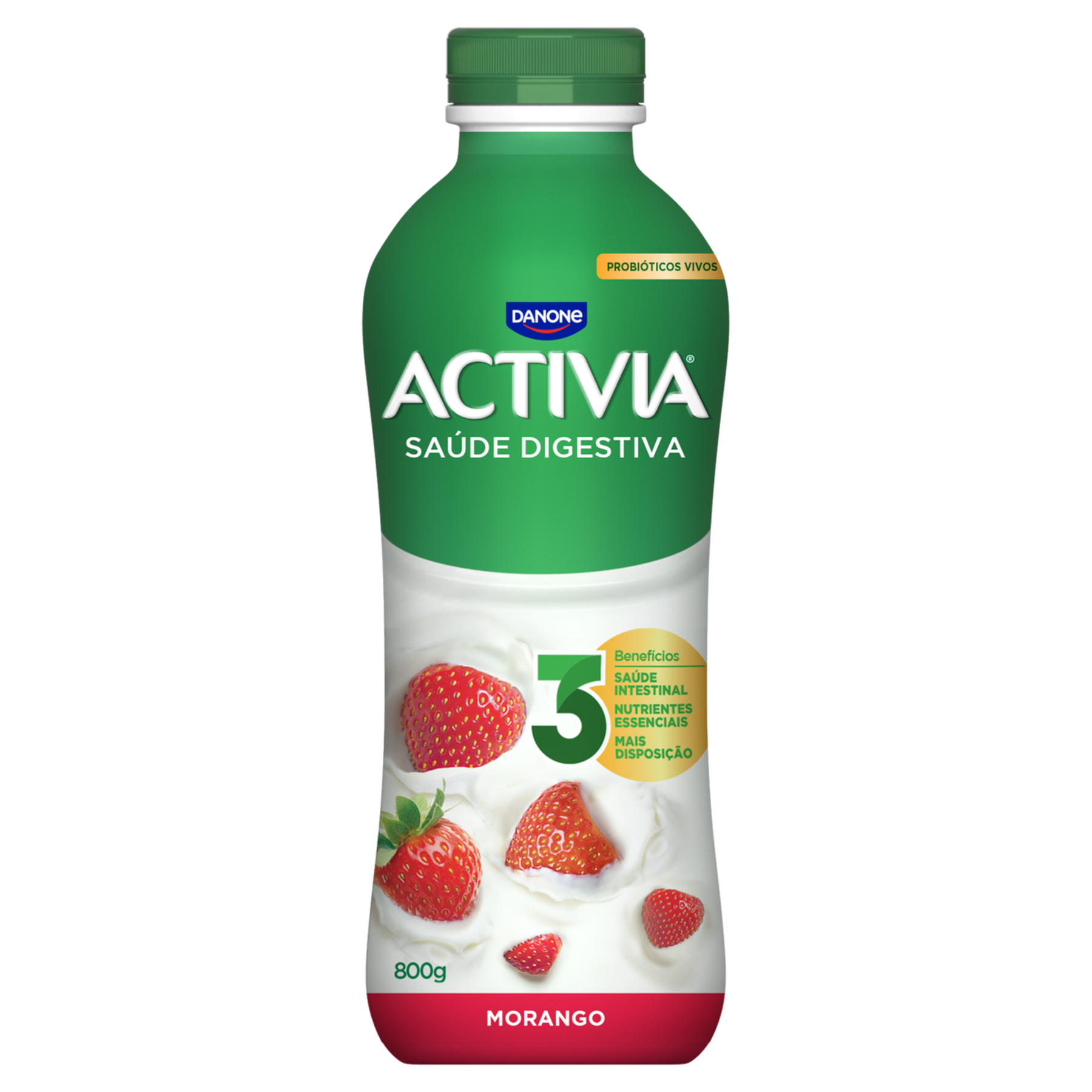 Leite Fermentado Parcialmente Desnatado Morango Activia Garrafa 800g