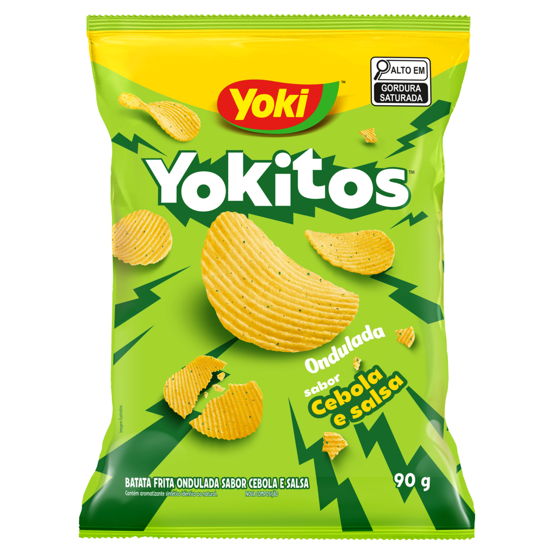 Batata Frita Ondulada Cebola e Salsa Yokitos Yoki Pacote 90g&nbsp;
