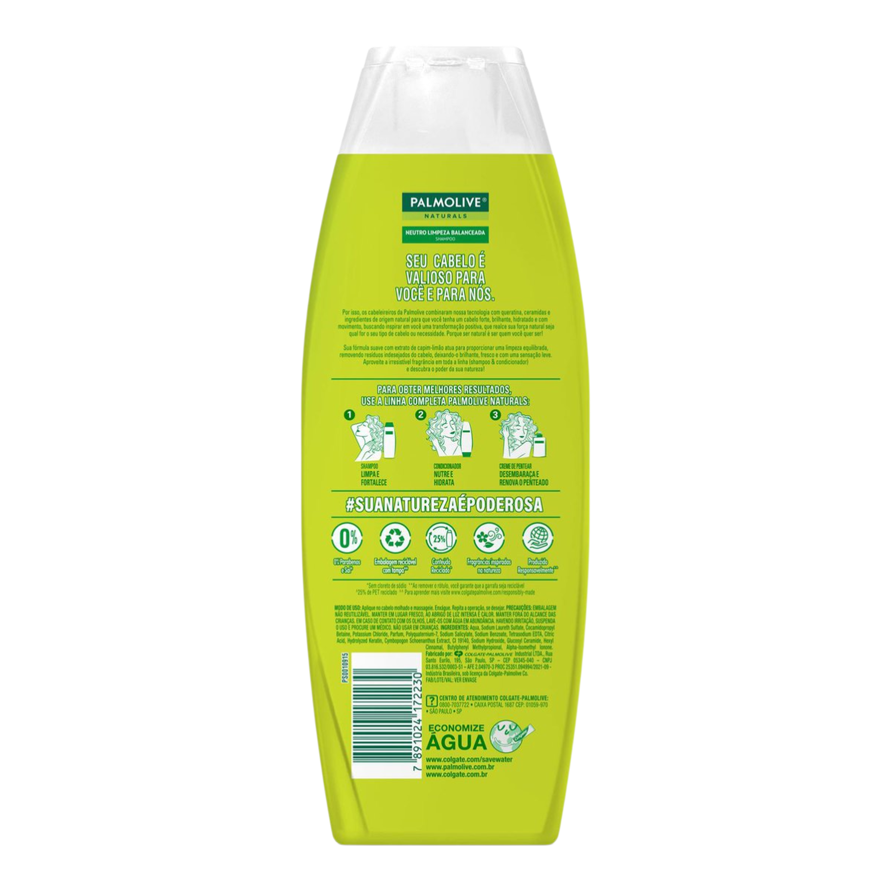 Shampoo Neutro Palmolive Naturals Limpeza Balanceada Frasco 350ml