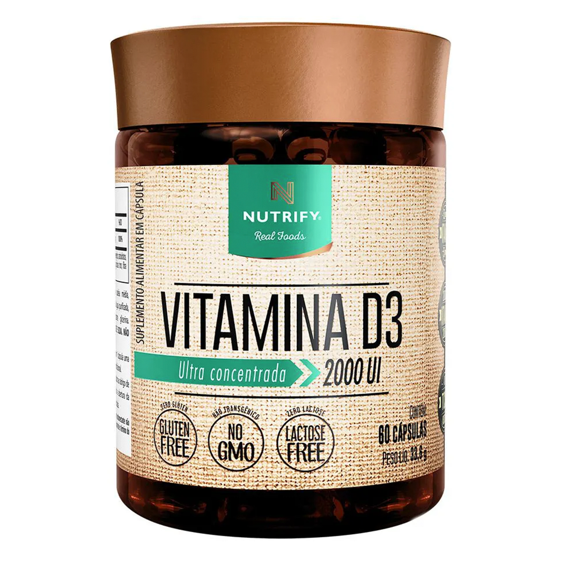 Vitamina D3 em C&aacute;psula Nutrify Pote 33,6g 60 Unidades