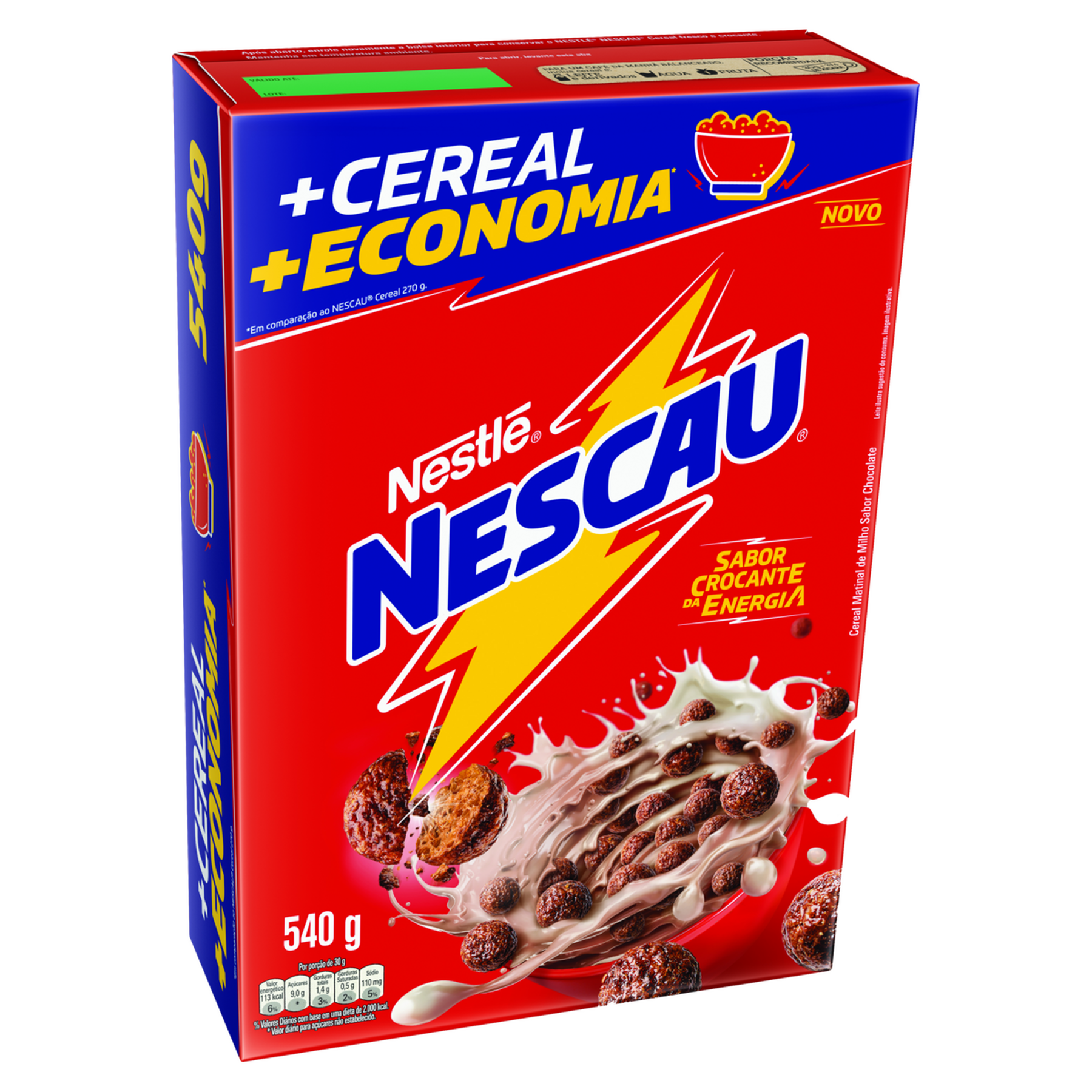 Cereal Matinal Nescau Nestlé Caixa 540g - Embalagem + Economia