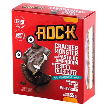 Biscoito Cracker Monster Cream Leite em Pó com Whey Rock Caixa 55g