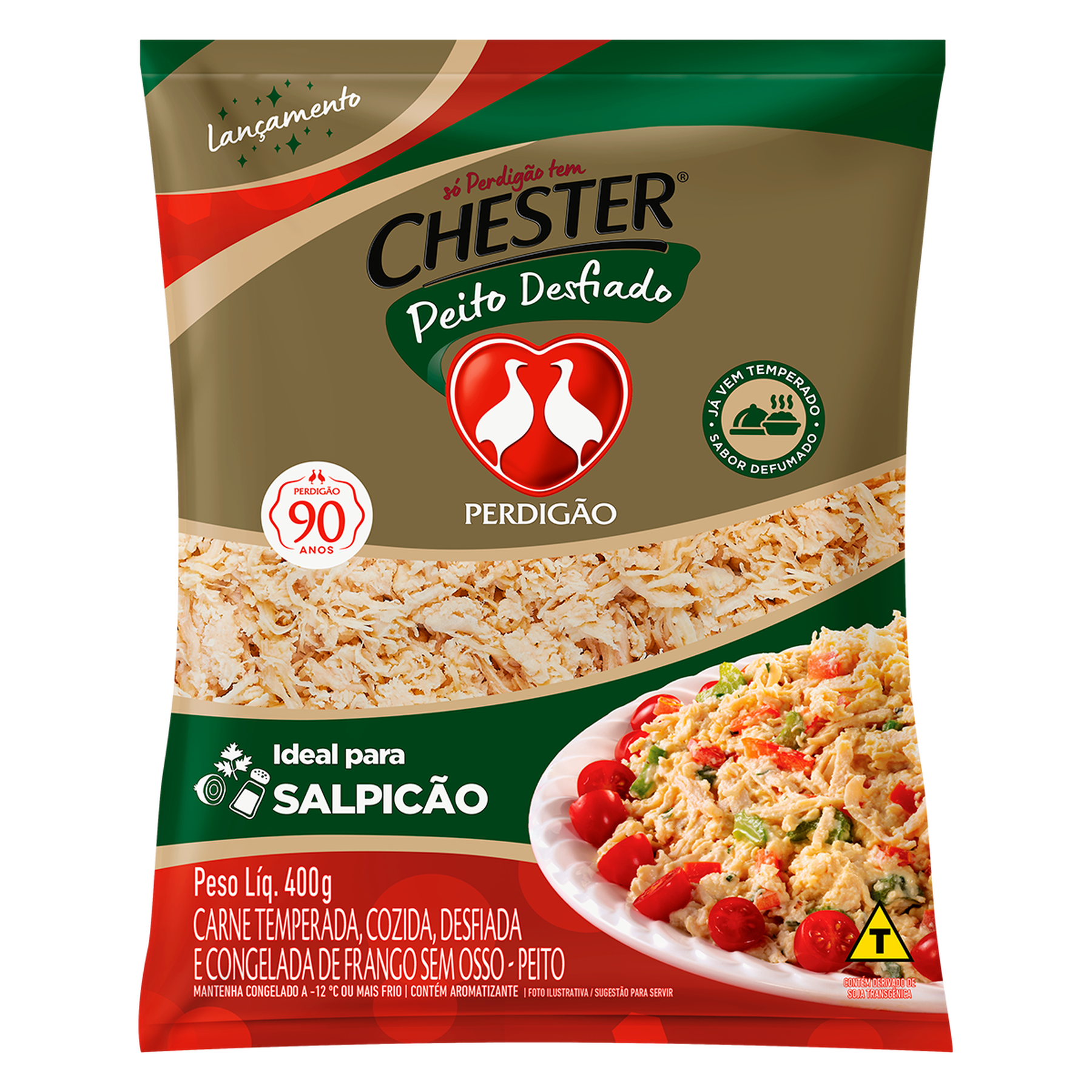 Peito de Frango Desfiado Chester Perdig&atilde;o Pacote 400g