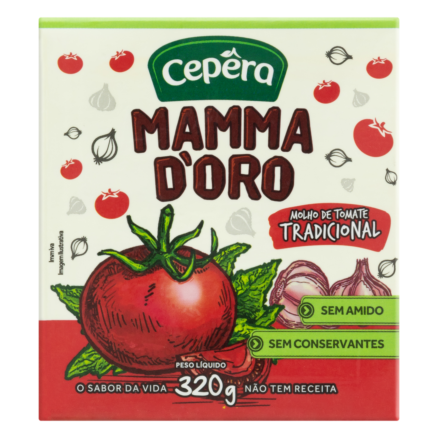 Molho de Tomate Tradicional Mamma d'Oro Cepêra Caixa 320g