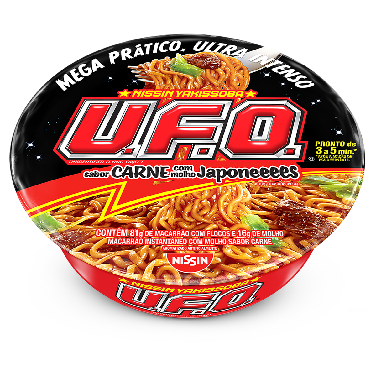 Macarr&atilde;o Instant&acirc;neo Yakissoba Carne com Molho Japon&ecirc;s Nissin U.F.O. Bandeja 81g