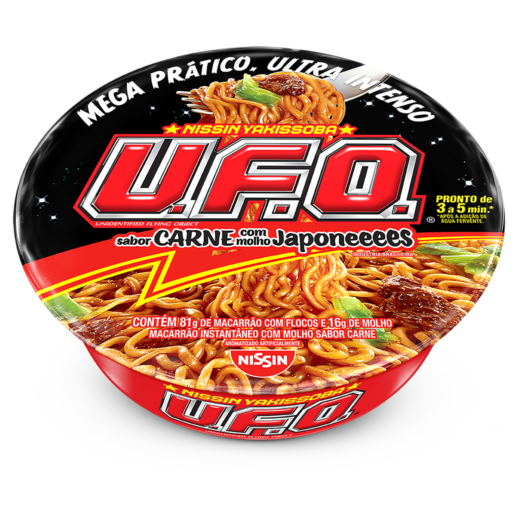 Macarrão Instantâneo Yakissoba Carne com Molho Japonês Nissin U.F.O. Bandeja 81g