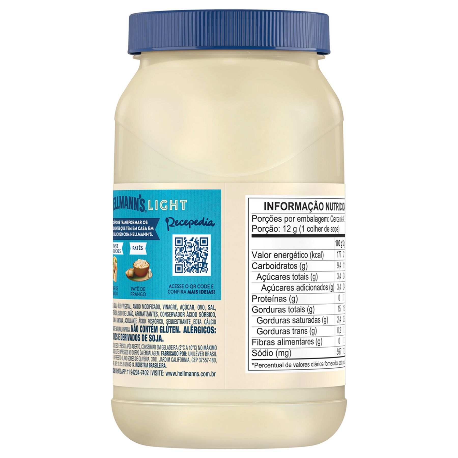 Maionese Light Hellmann's Pote 500g