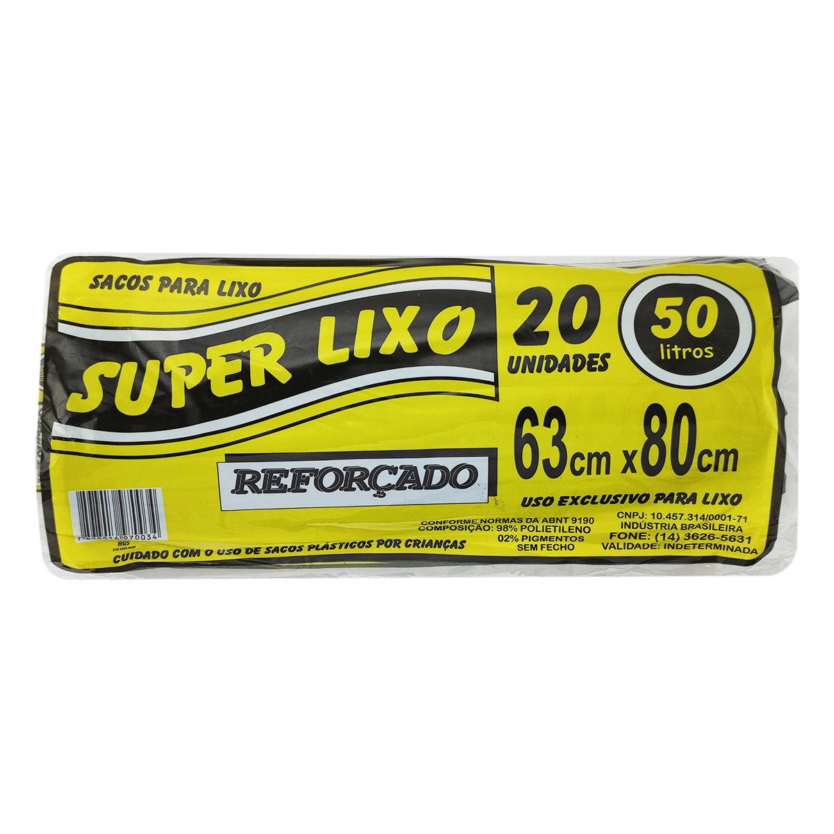 Saco Lixo Super Lixo 50l C/20 Unidades