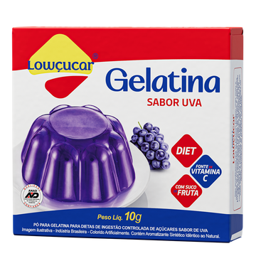 Gelatina em Pó Uva Zero Açúcar Lowçucar Caixa 10g