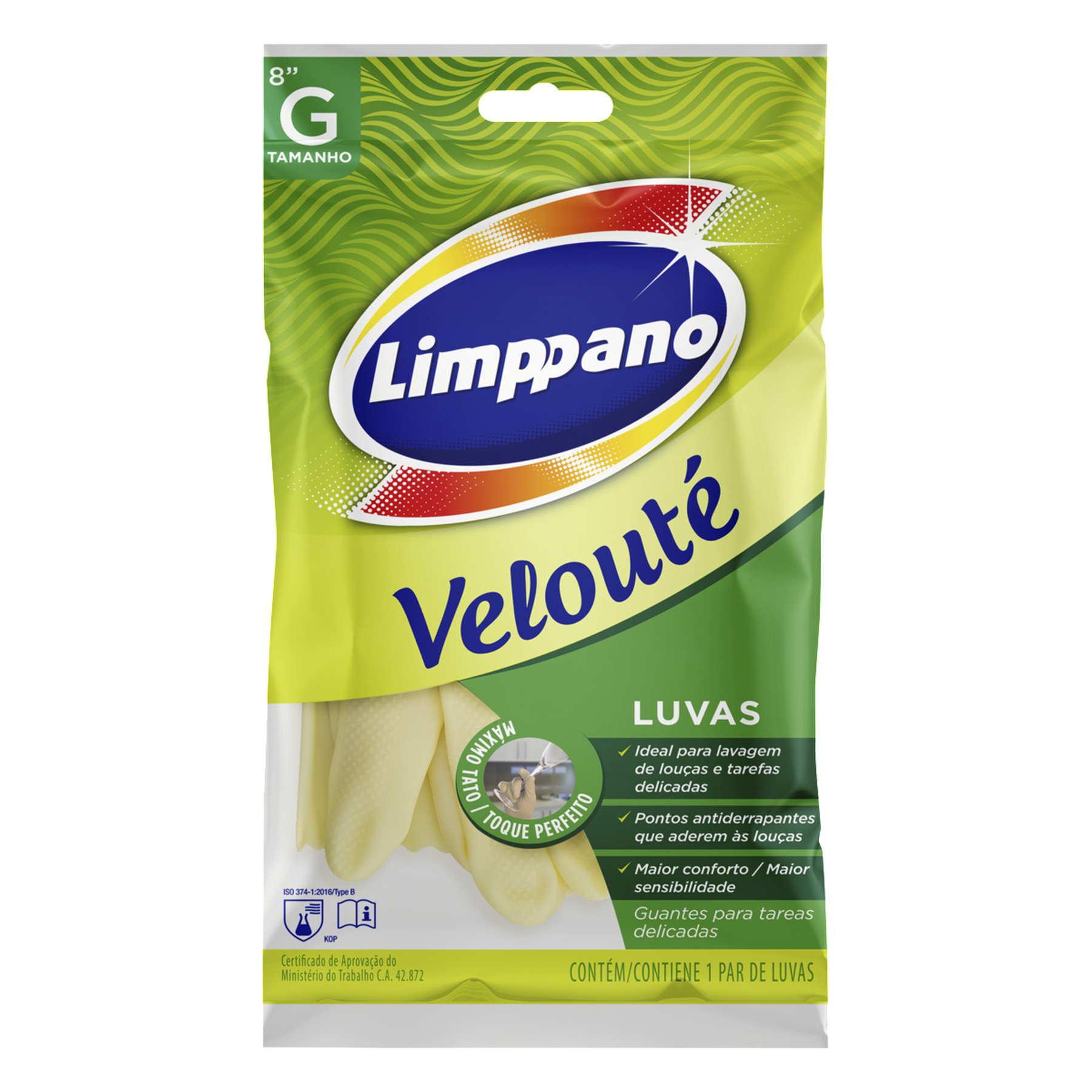 Luva Velout&eacute; Limppano Tam. G