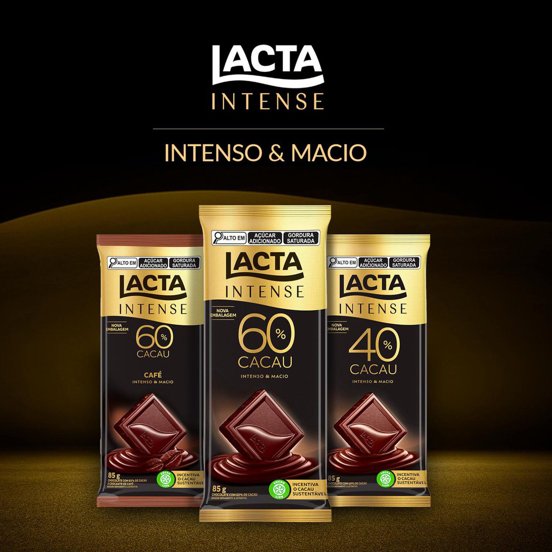 Chocolate Lacta Intense Amargo 60% Cacau Original 85g