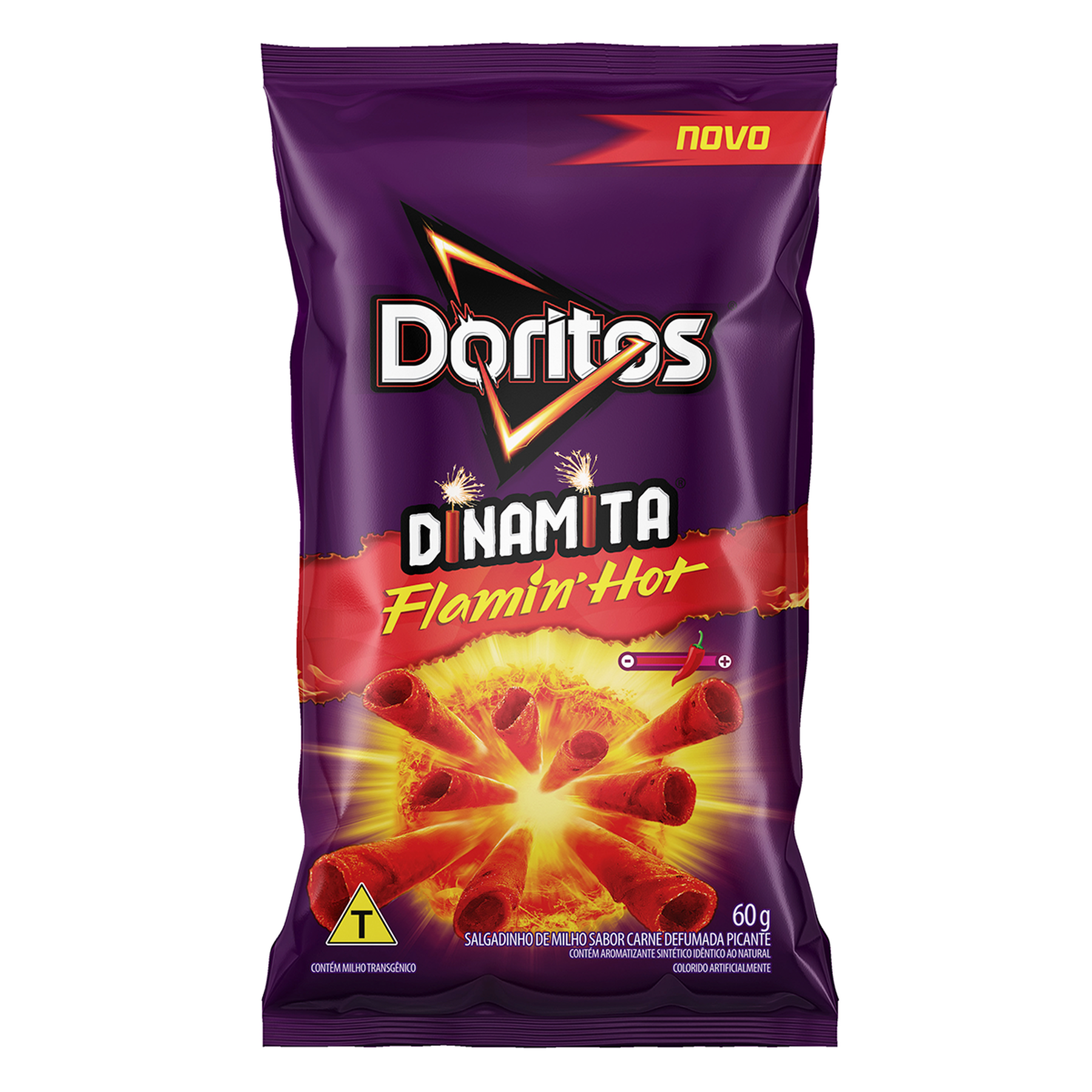 Salgadinho de Milho Carne Defumada Picante Dinamita Flamin'Hot Doritos Pacote 60g