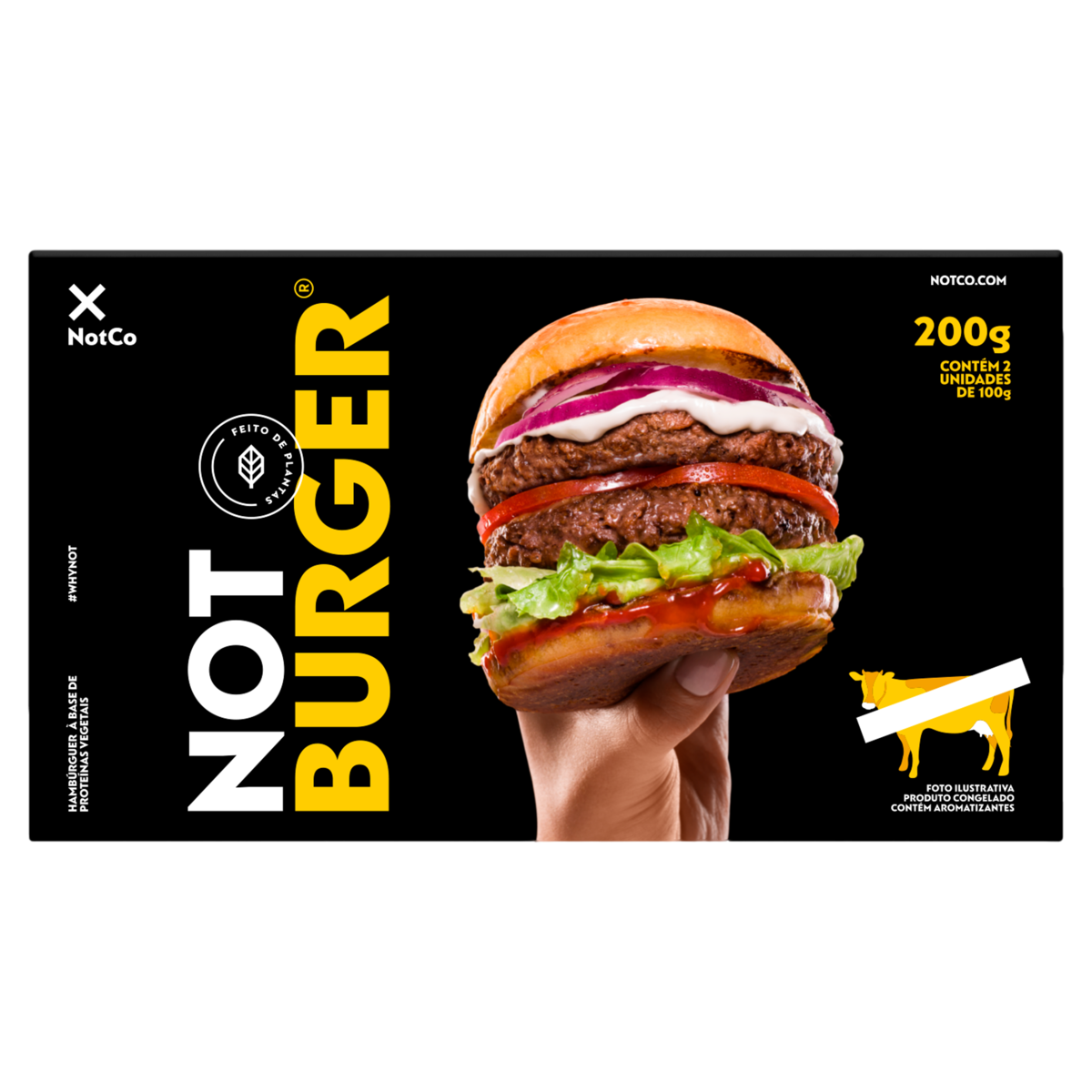 Hamb&uacute;rguer Vegetal Not Burger NotCo Caixa 200g C/2 Unidades