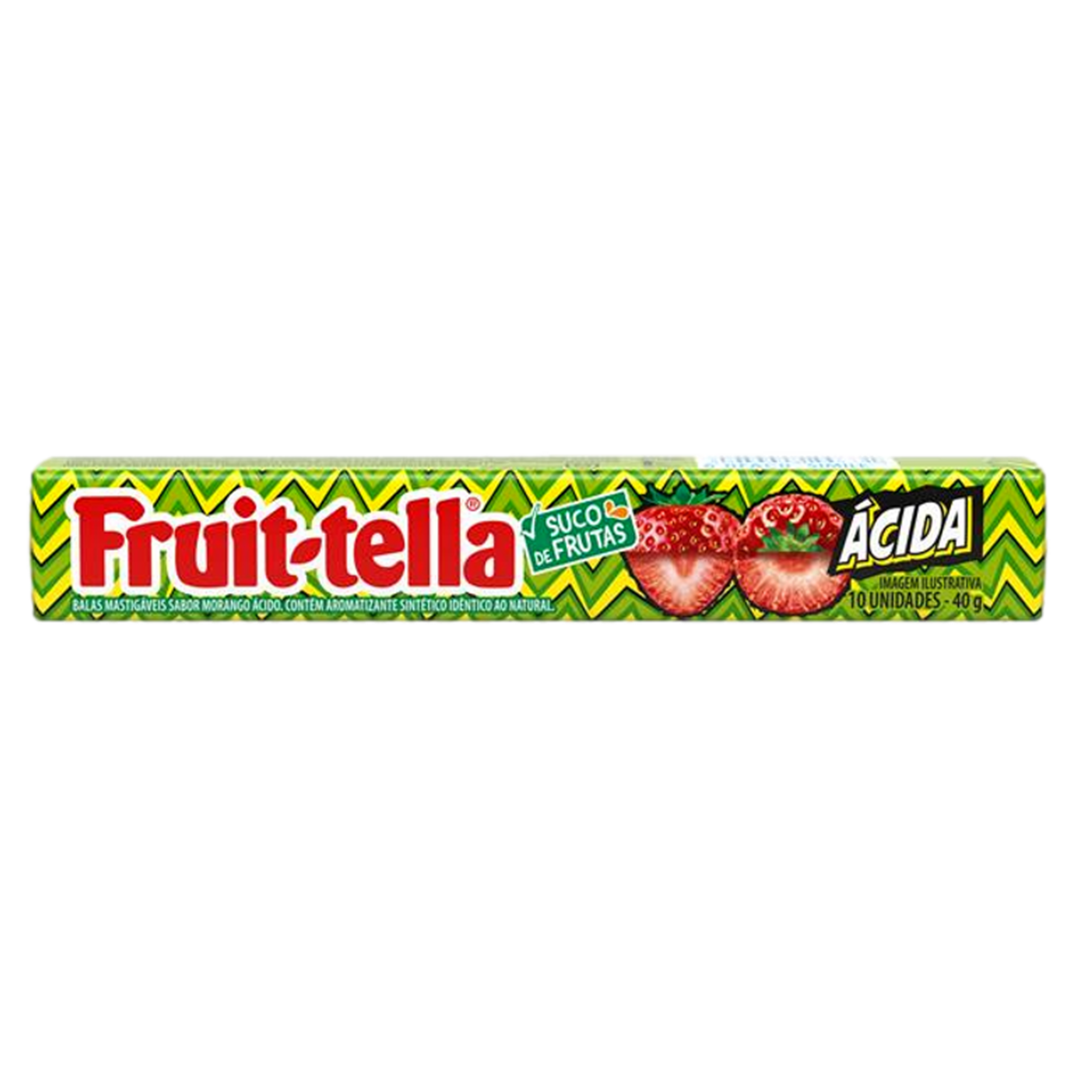 Bala &Aacute;cida Morango Fruit-Tella Pacote 40g