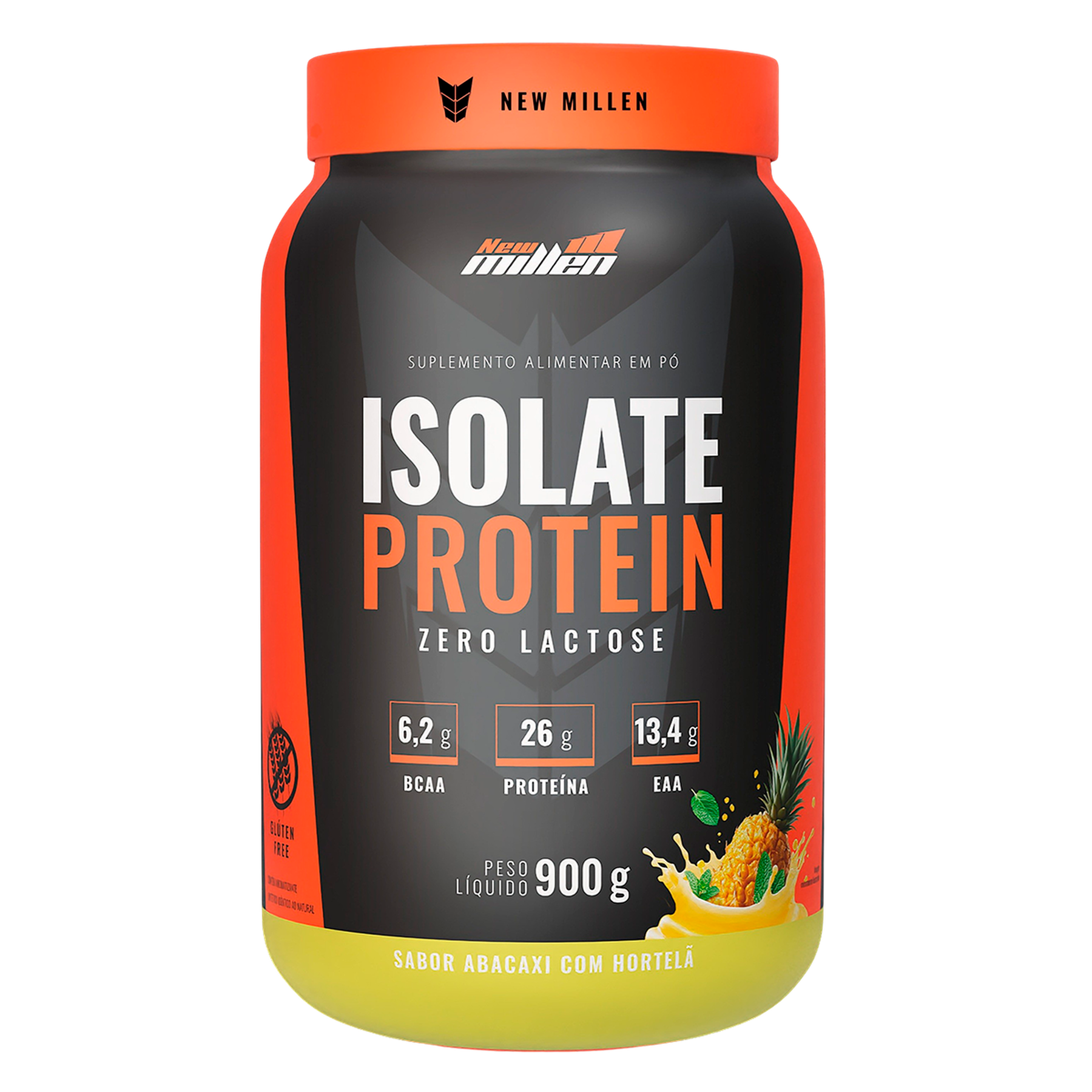 Whey Protein Abacaxi com Hortel&atilde; Isolate New Millen Pote 900g