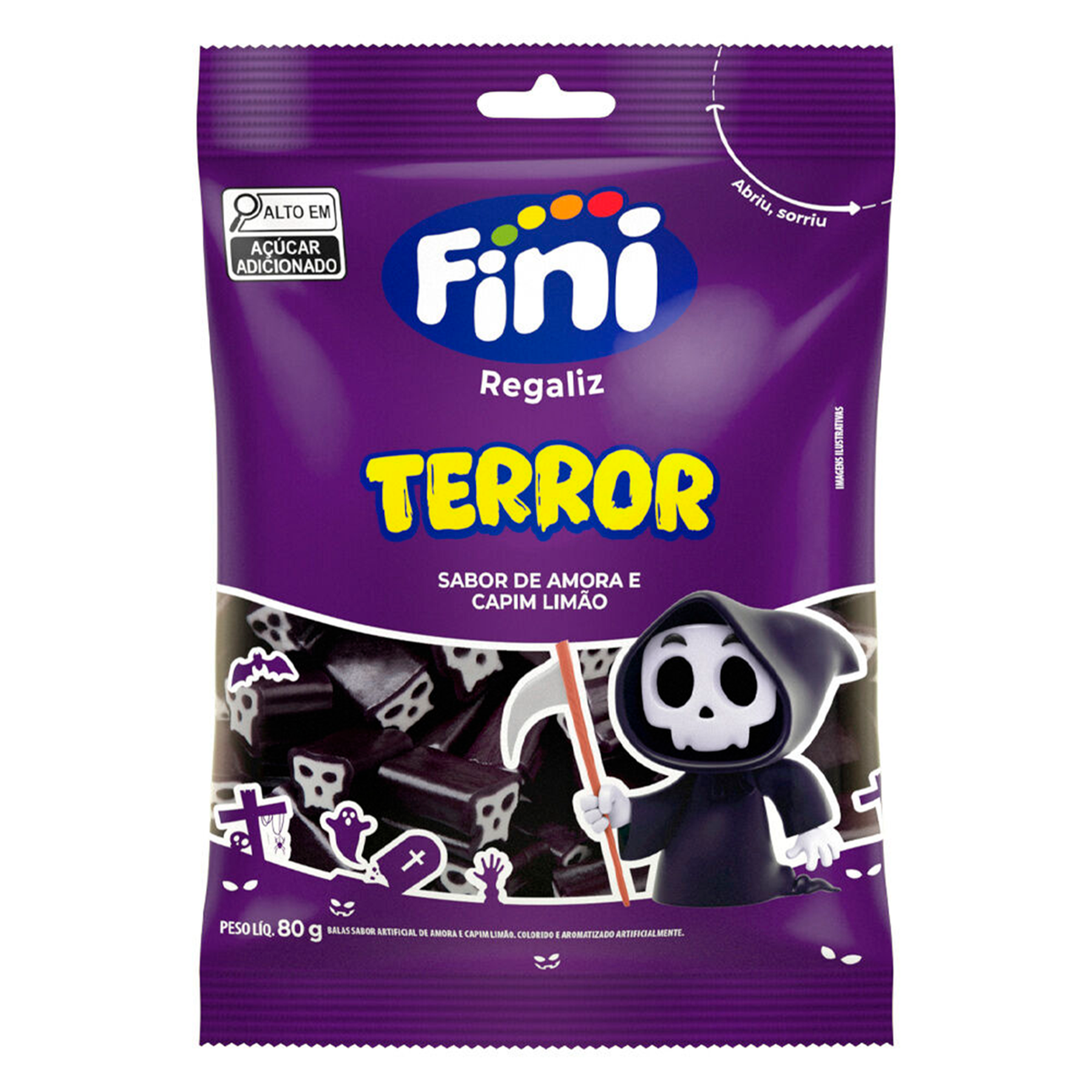 Bala Terror Amora e Capim Limão Fini Pacote 80g