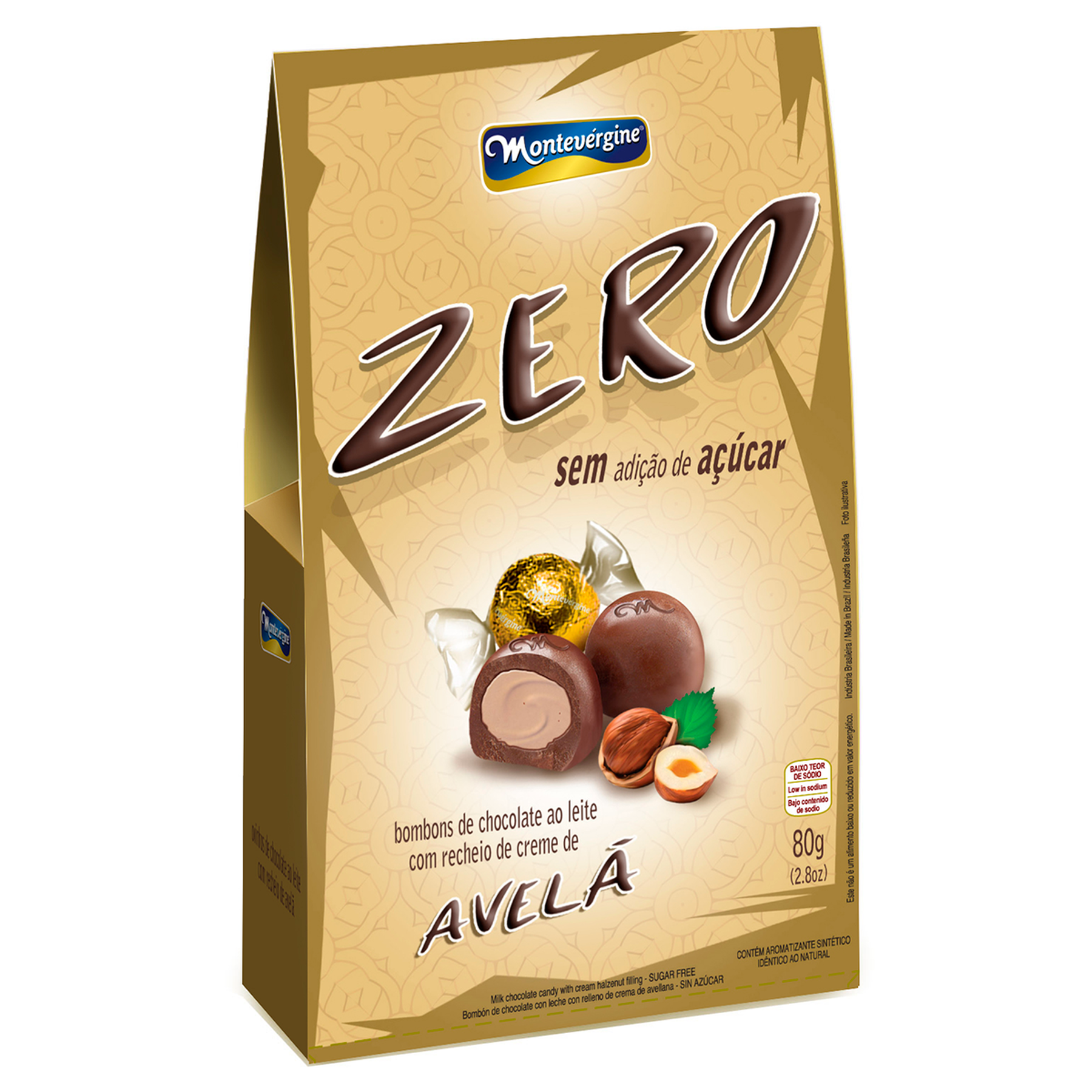 Bombom Avel&atilde; Zero Montev&eacute;rgine Caixa 80g