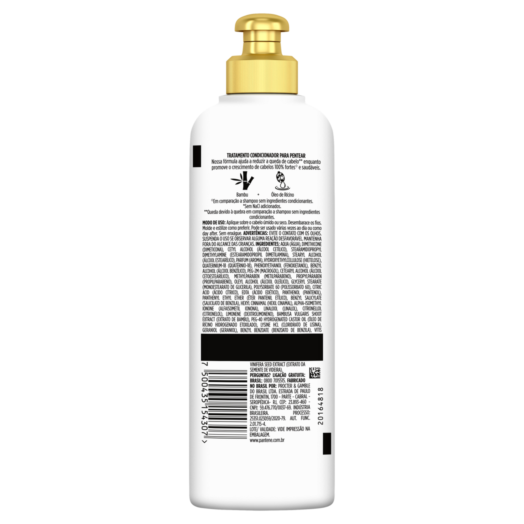 Creme para Pentear Bambu Nutre e Cresce Pantene Frasco 240g