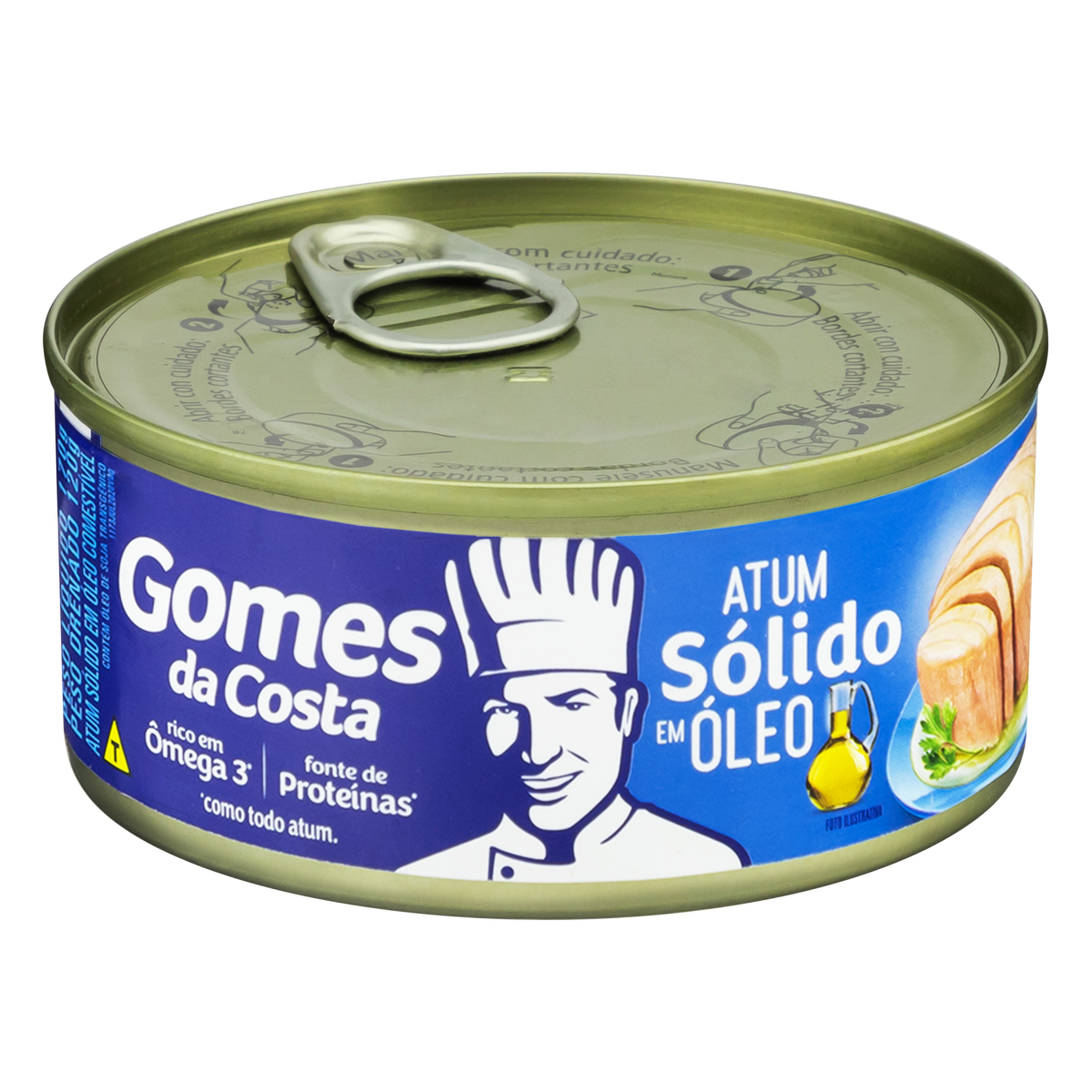 Atum S&oacute;lido em &Oacute;leo Gomes da Costa Lata 170g