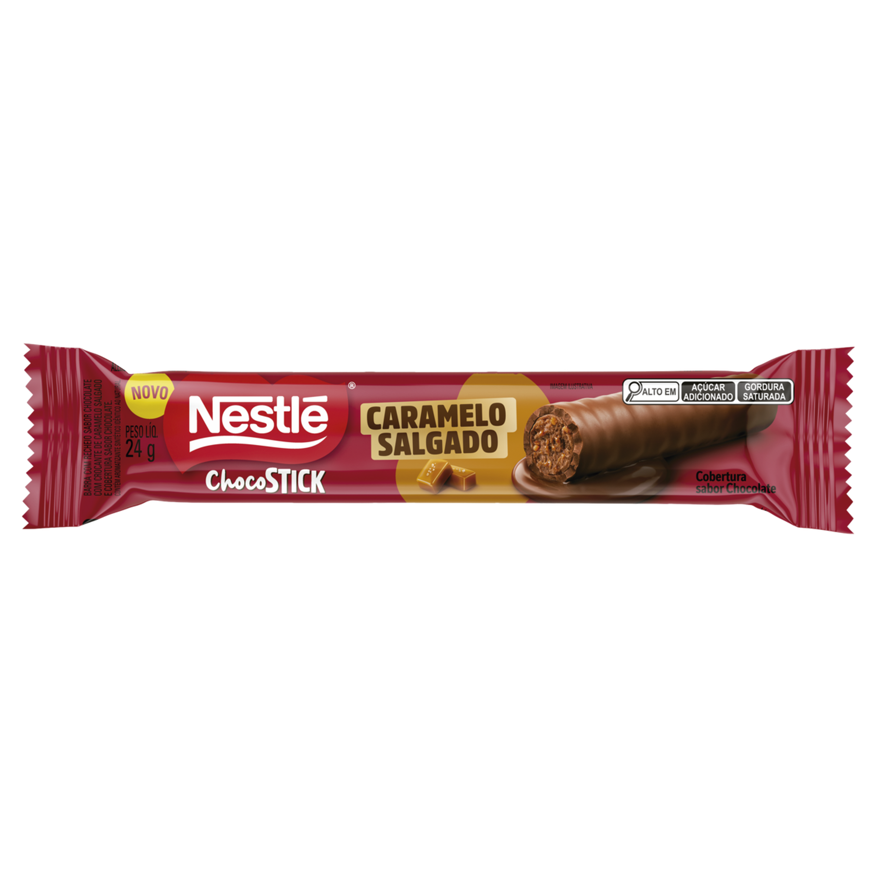 Chocolate ChocoStick Caramelo Salgado Nestl&eacute; Pacote 24g