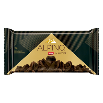 Chocolate ao Leite e Meio Amargo Nestlé Alpino Black Top Pacote 90g
