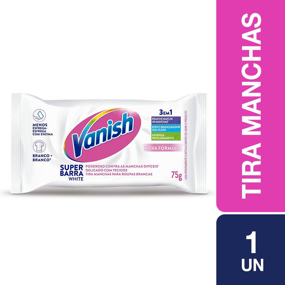Tira-Manchas em Barra Branqueador Vanish White Pacote 75g