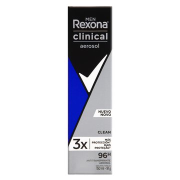 Antitranspirante Aerossol Clean Rexona Clinical Men 150ml