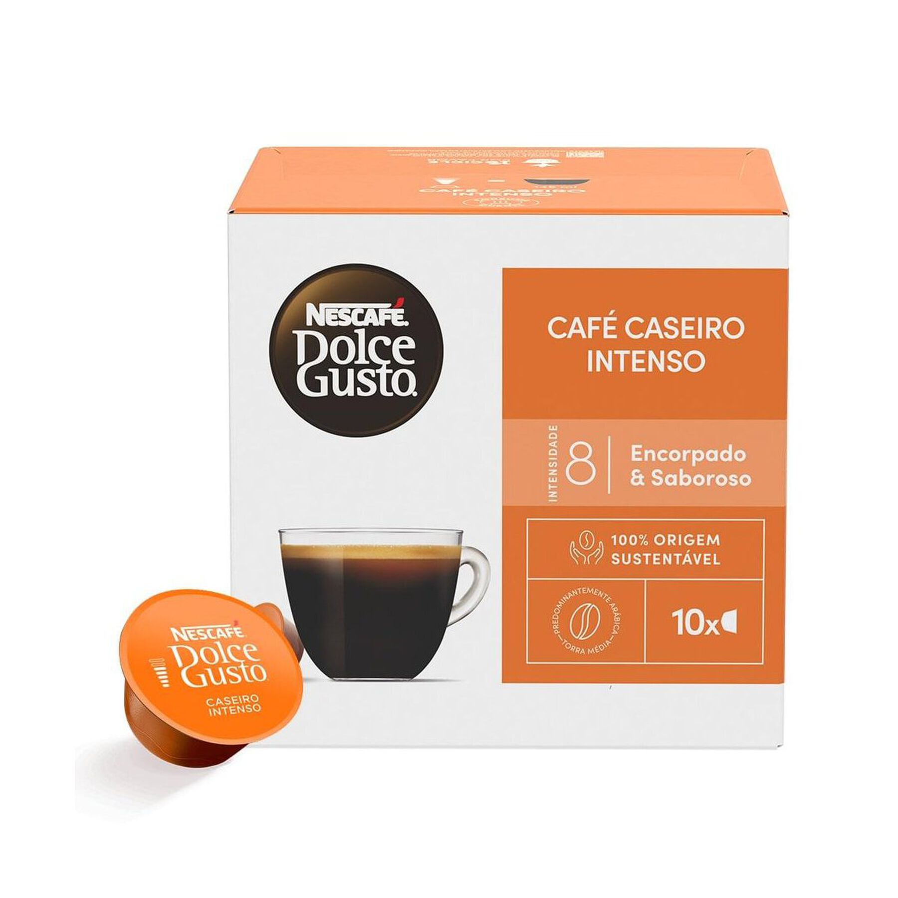 Café em Cápsula Torrado e Moído Caseiro Intenso Dolce Gusto Nescafé Caixa C/10 Unidades