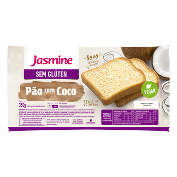Pão Fatiado Com Coco Sem Glúten Jasmine Pacote 350g