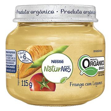 Alimento Infantil Orgânico Frango com Legumes Naturnes Nestlé 115g