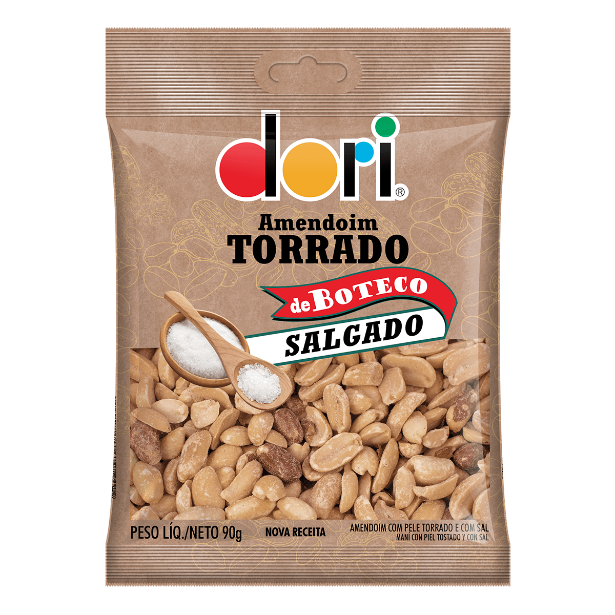 Amendoim Torrado Salgado Dori de Boteco Pacote 90g