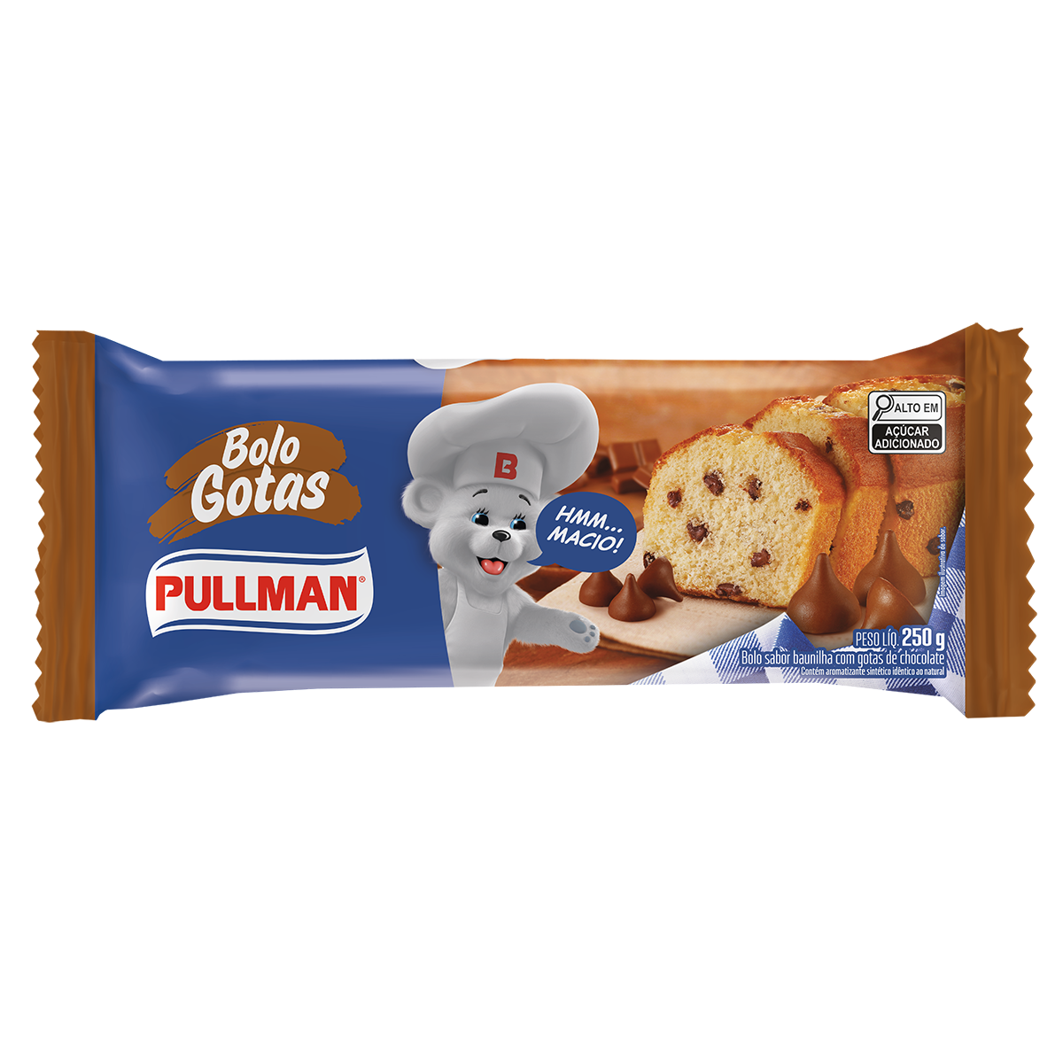 Bolo Gotas de Chocolate Pullman 250g&nbsp;