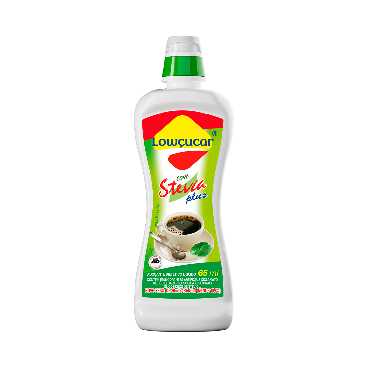 Ado&ccedil;ante L&iacute;quido Stevia Plus Low&ccedil;ucar Frasco 65ml