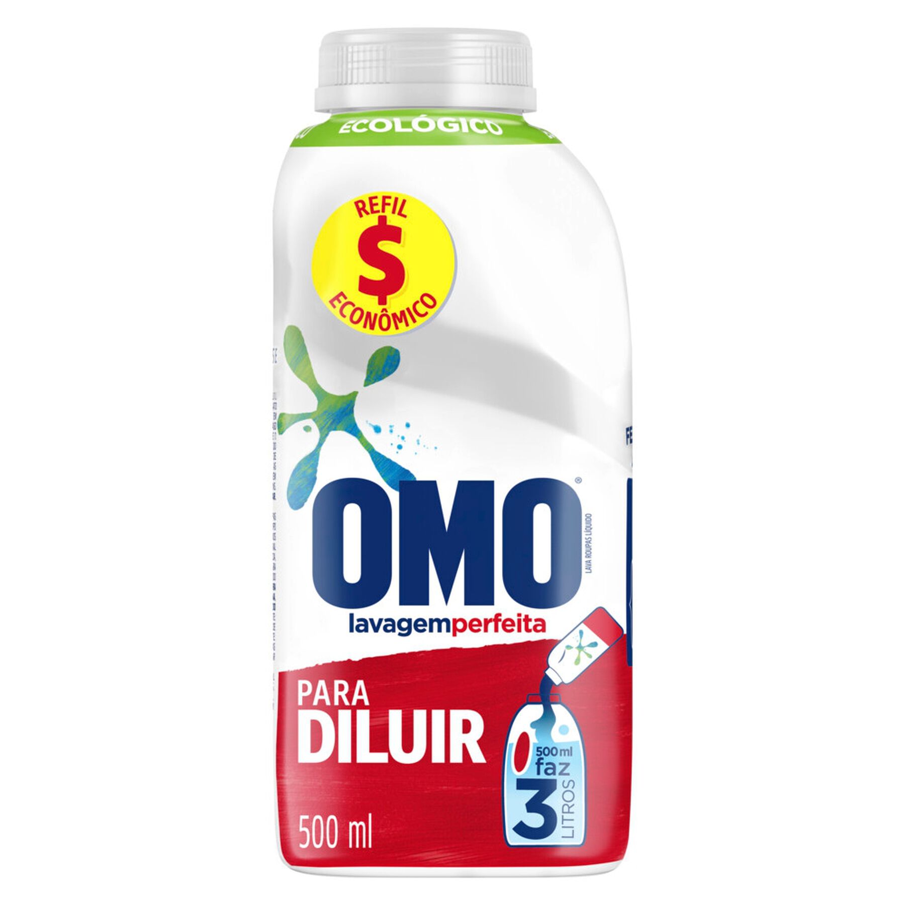 Sab&atilde;o L&iacute;quido Lava Roupas Concentrado Omo Lavagem Perfeita Para Diluir Frasco 500ml&nbsp;&nbsp;