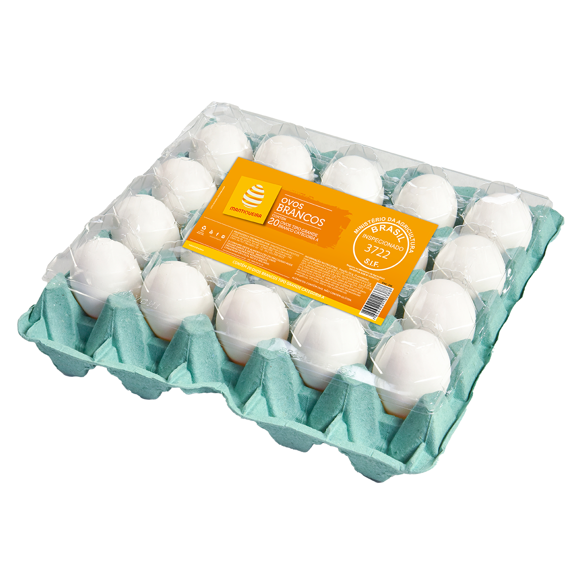 Ovo Grande Branco Mantiqueira Bandeja C/20 Unidades&nbsp;