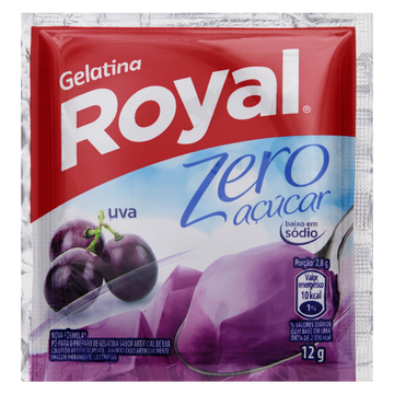 Gelatina em Pó Uva Zero Açúcar Royal Pacote 12g