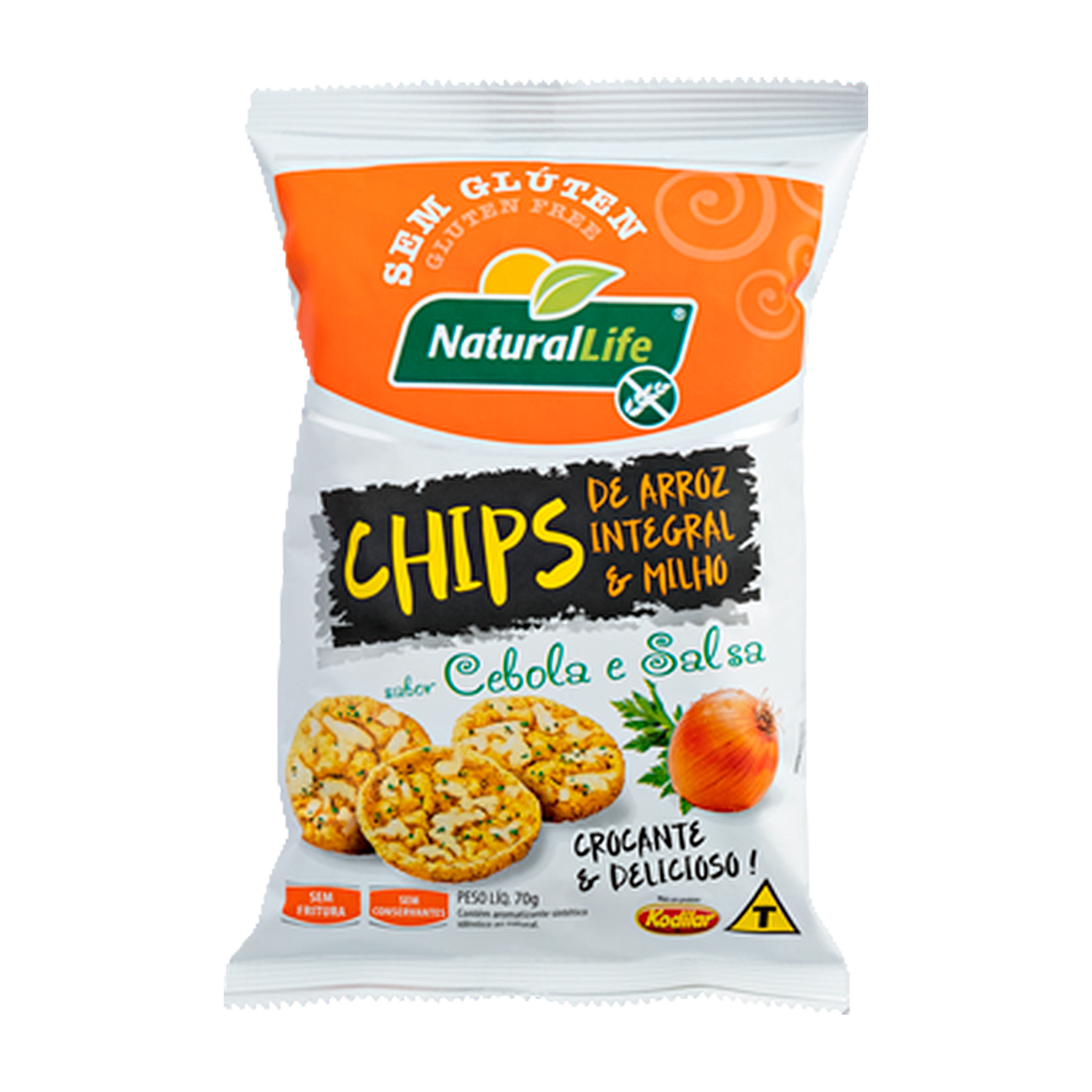 Chips Arroz Integral e Milho Cebola e Salsa Sem Glúten Natural Life Kodilar 70g