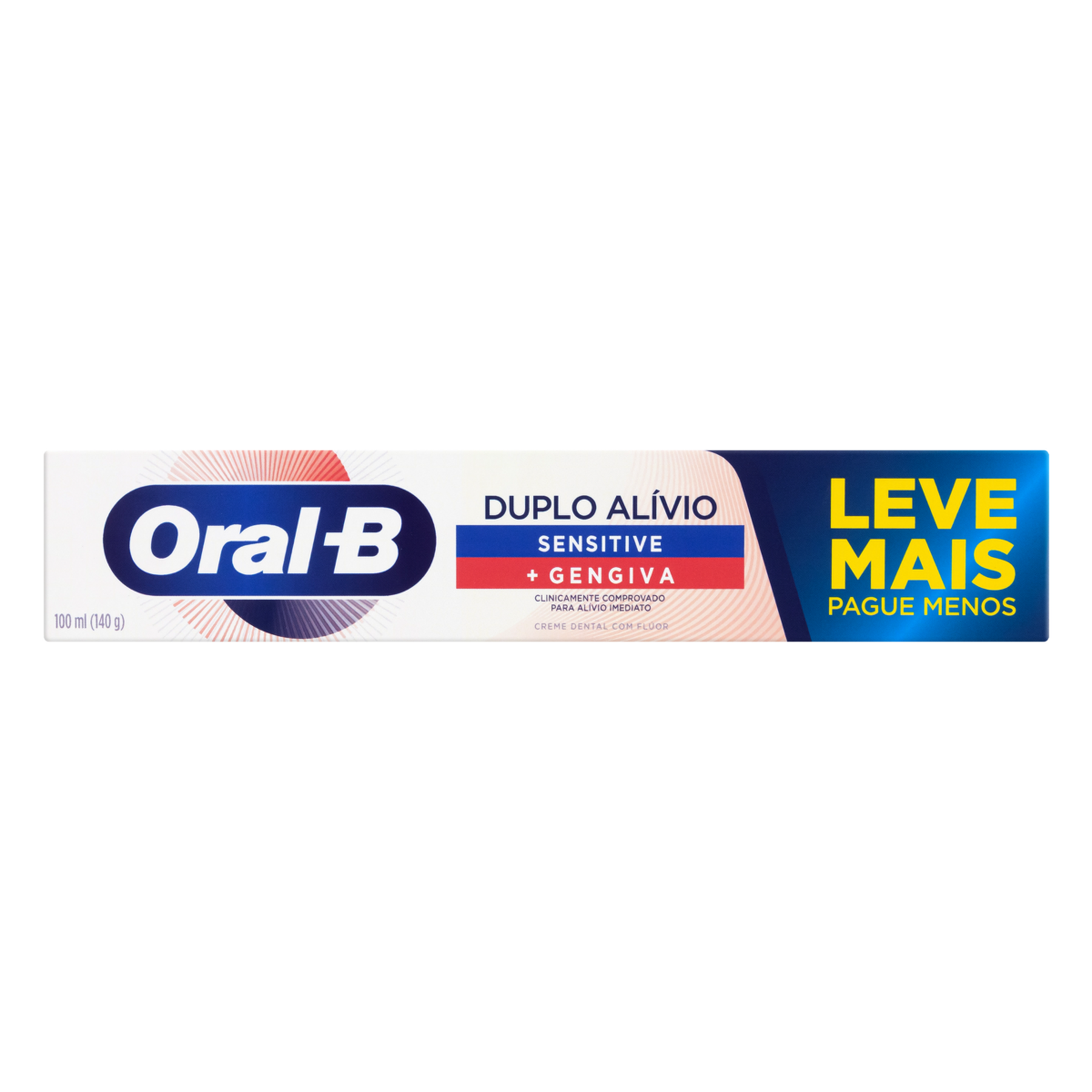 Creme Dental Duplo Al&iacute;vio Sensitive + Gengiva Oral-B Caixa 140g - Embalagem Leve Mais Pague Menos
