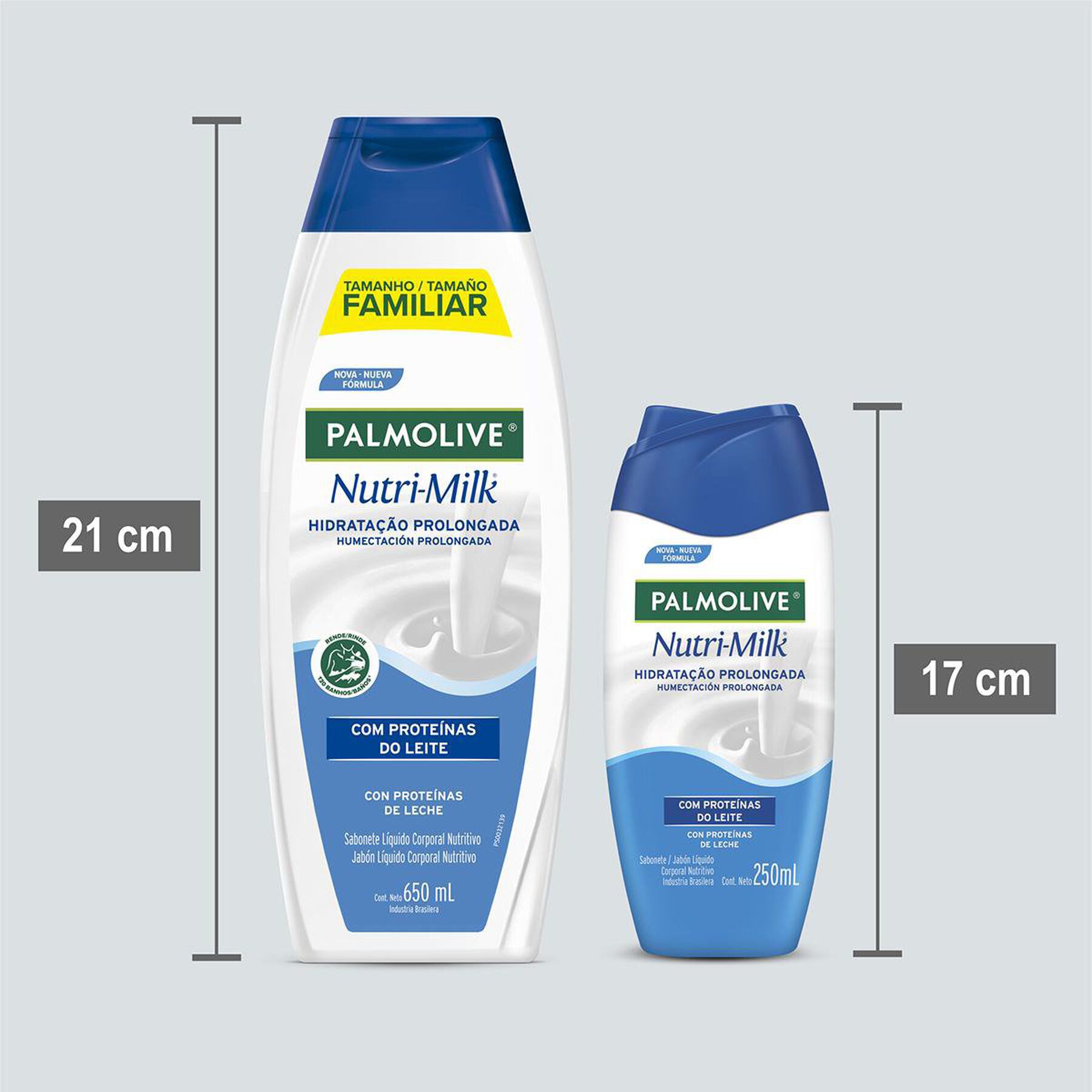 Sabonete L&iacute;quido Hidrata&ccedil;&atilde;o Prolongada Nutri-Milk Palmolive Frasco 650ml - Embalagem Tamanho Fam&iacute;lia