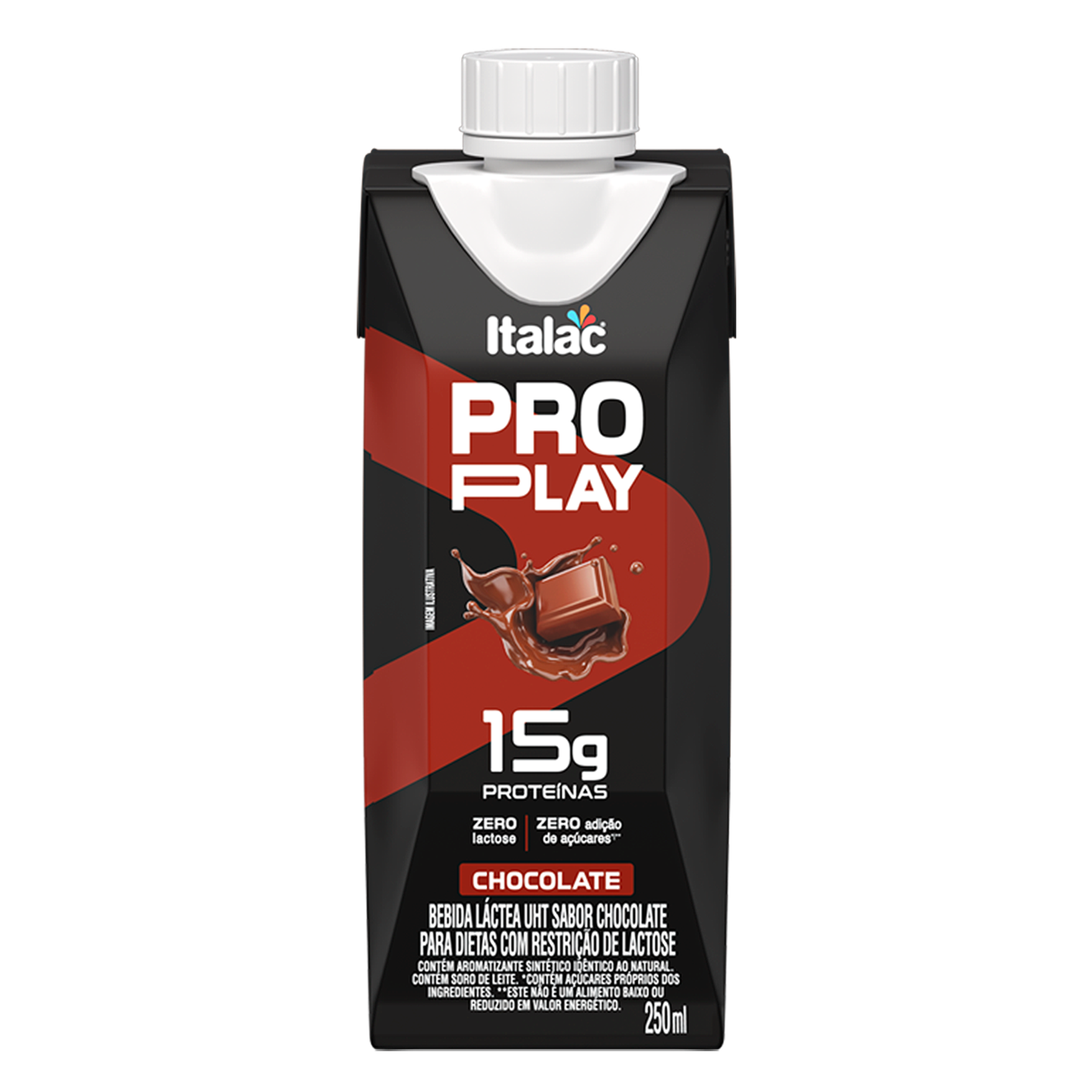 Bebida L&aacute;ctea UHT Chocolate Pro Play Italac Caixa 250ml