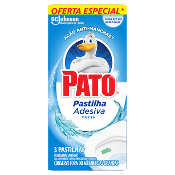 Detergente Sanitário Pastilha Adesiva Fresh Pato C/3 Unidades - Embalagem Oferta Especial