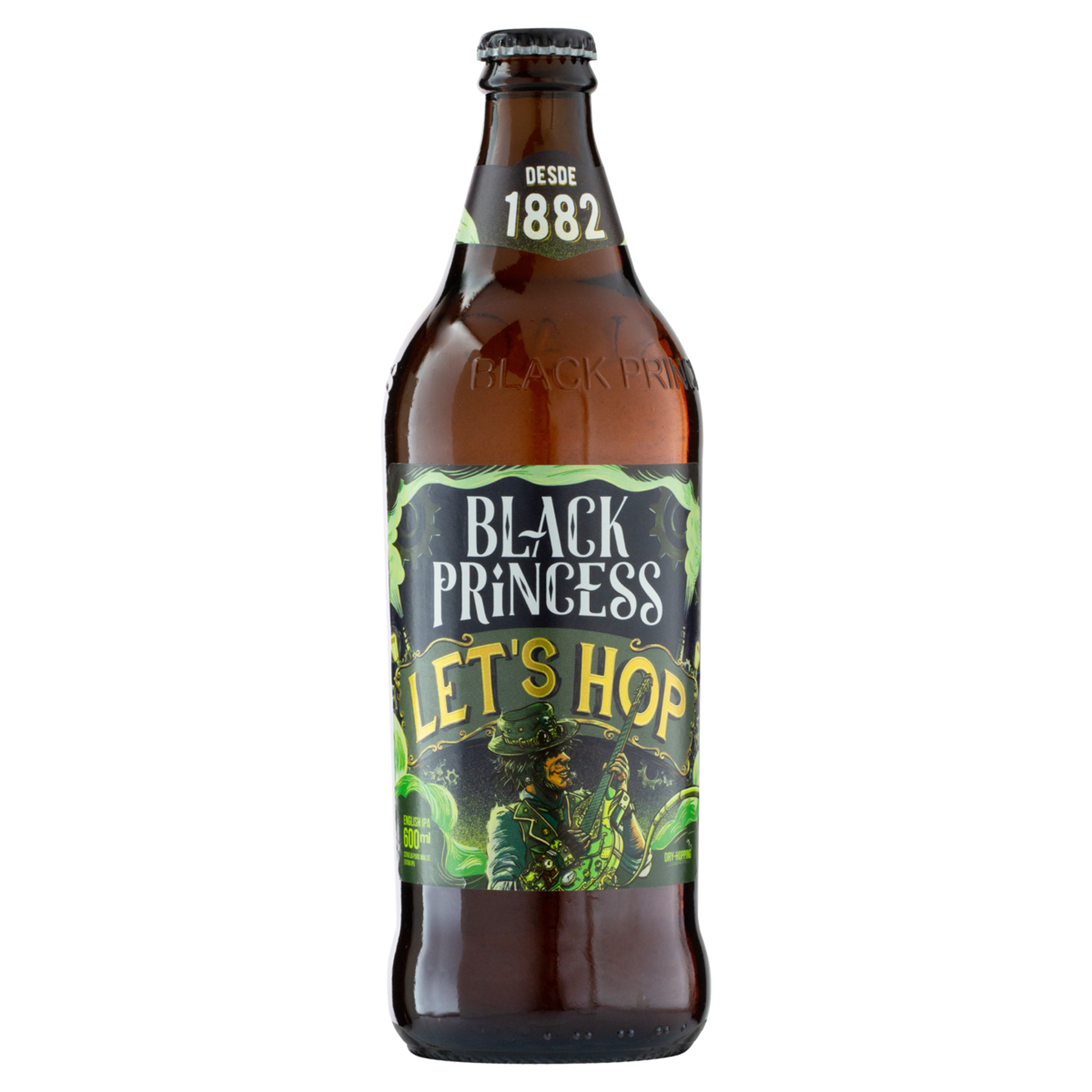 Cerveja English IPA Puro Malte Let’s Hop Black Princess Garrafa 600ml