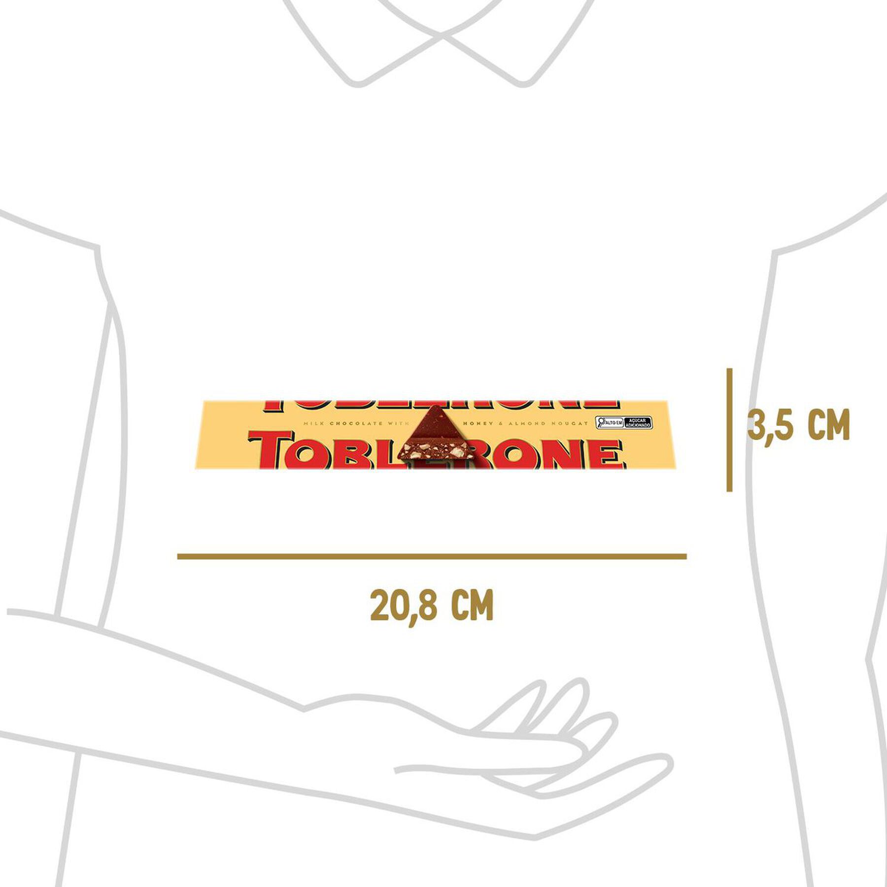 Chocolate ao Leite Nougat de Mel e Am&ecirc;ndoas Toblerone Caixa 100g