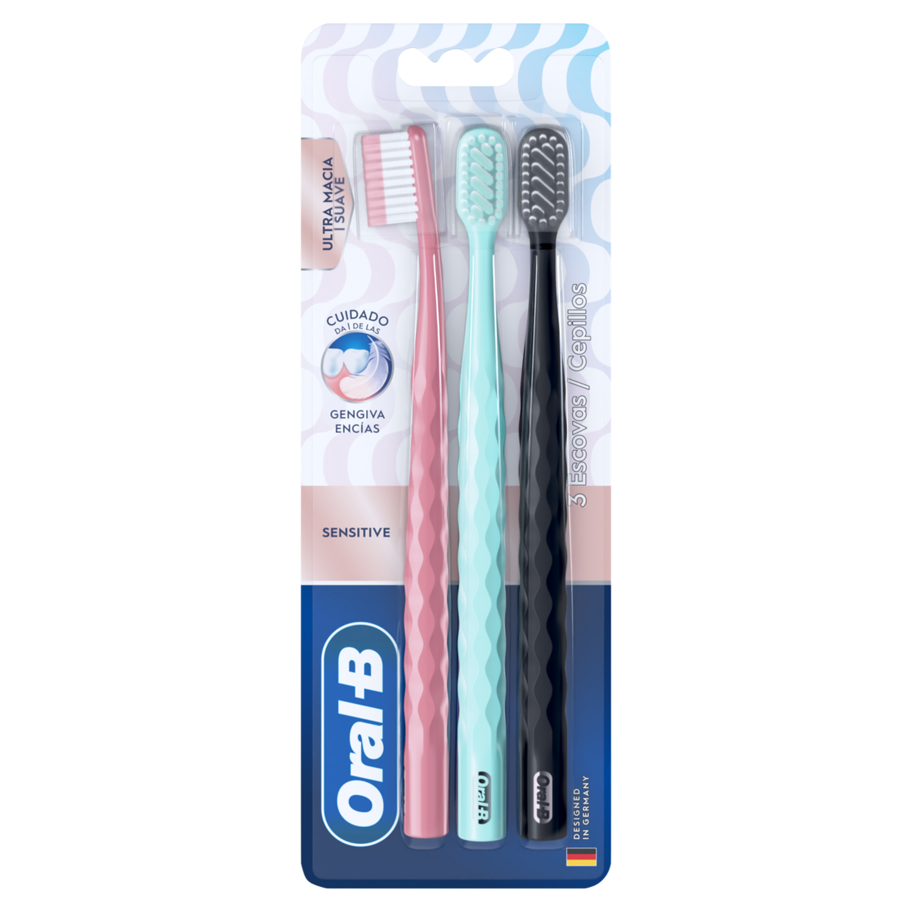 Escova Dental Ultramacia Iconic Sensitive Oral-B Pacote 3 Unidades