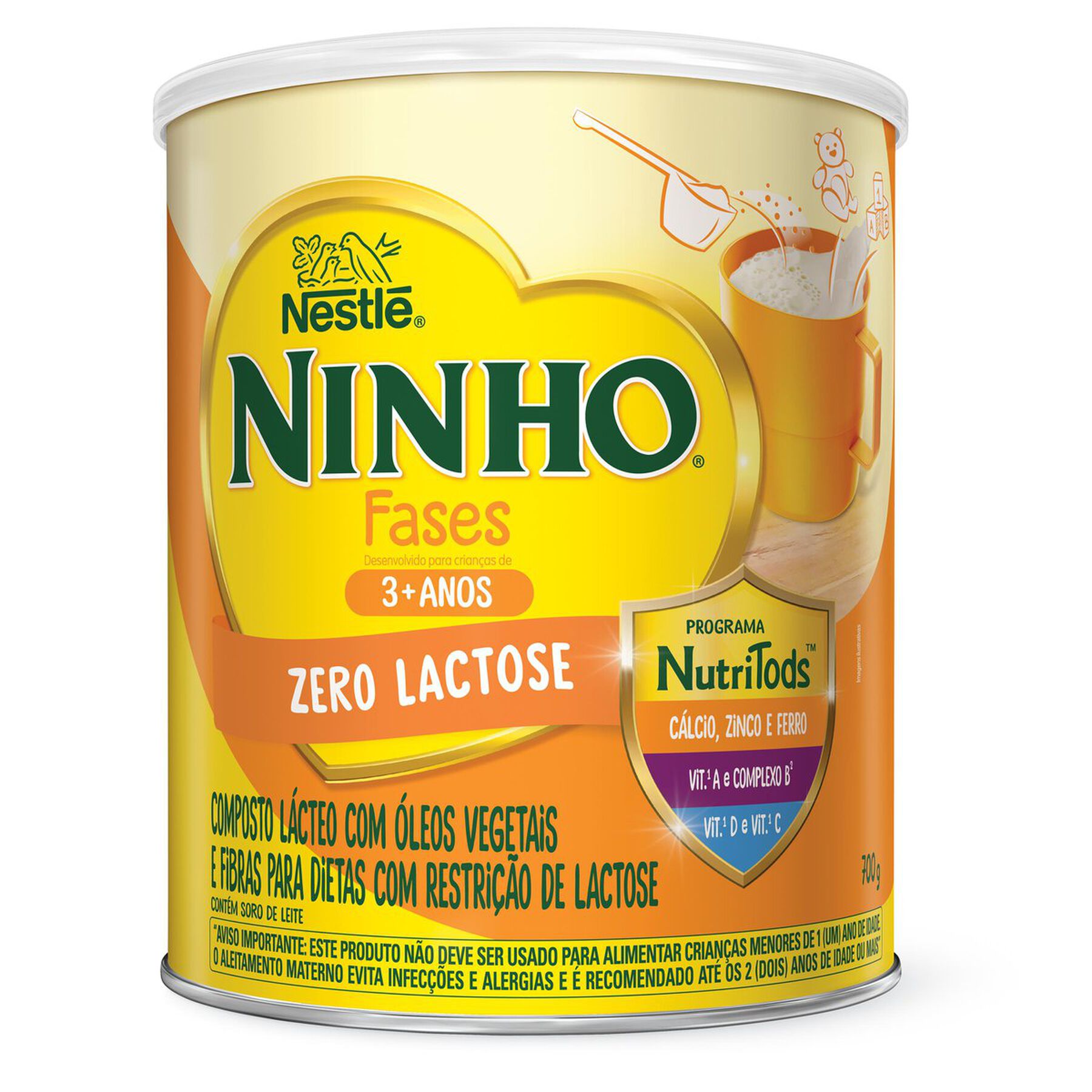 Composto L&aacute;cteo Zero Lactose Ninho Fases Nestl&eacute; Lata 700g
