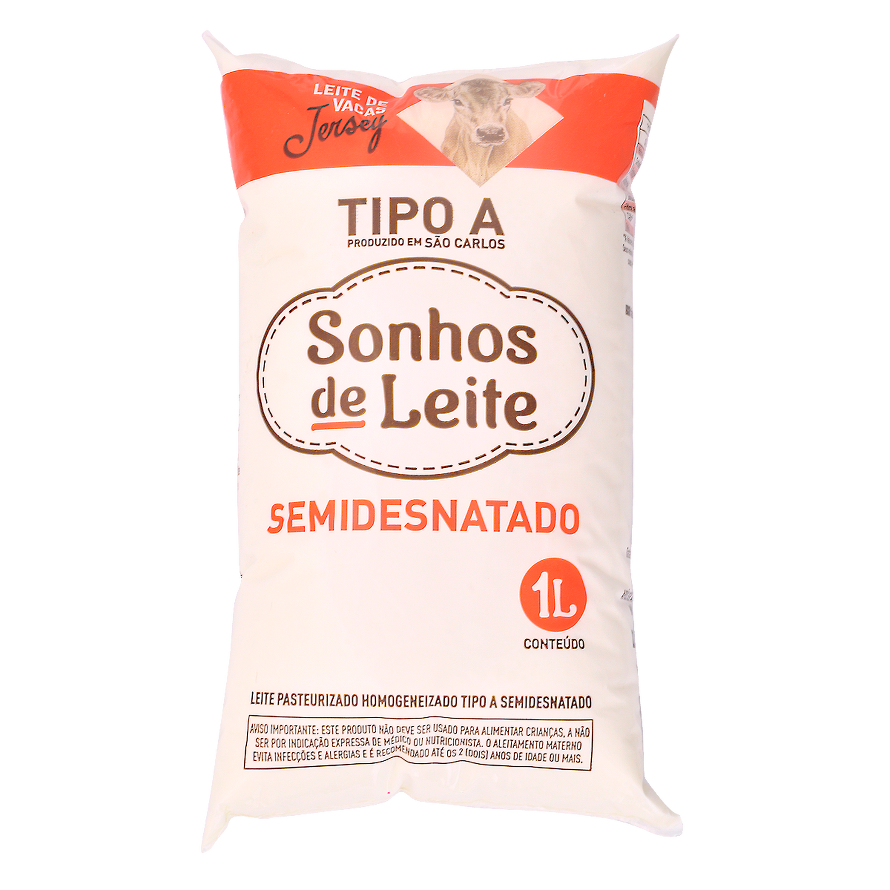 Leite Semidesnatado Tipo A Sonhos de Leite Saco 1l