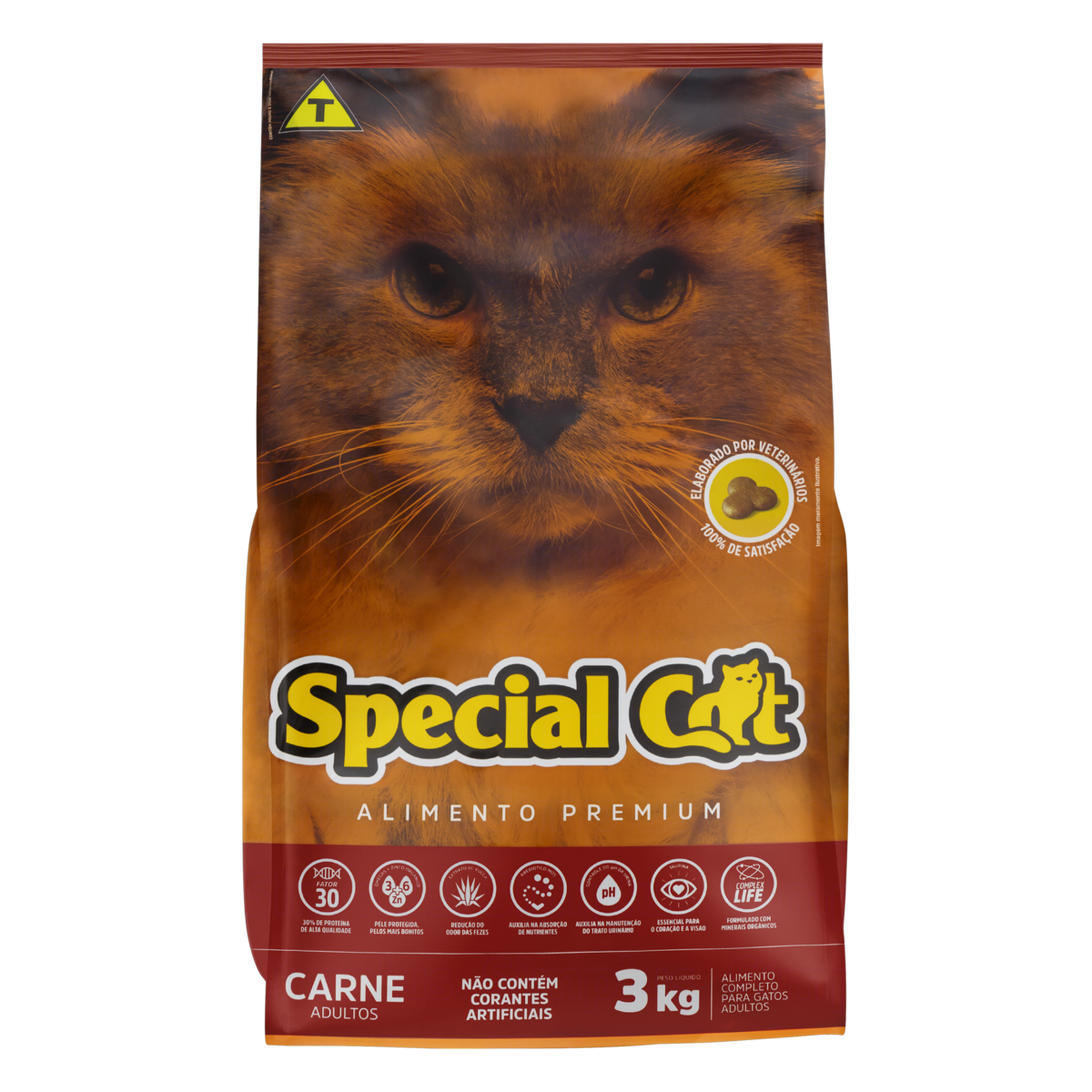 Alimento para Gatos Adultos Carne Special Cat Premium Pacote 3kg