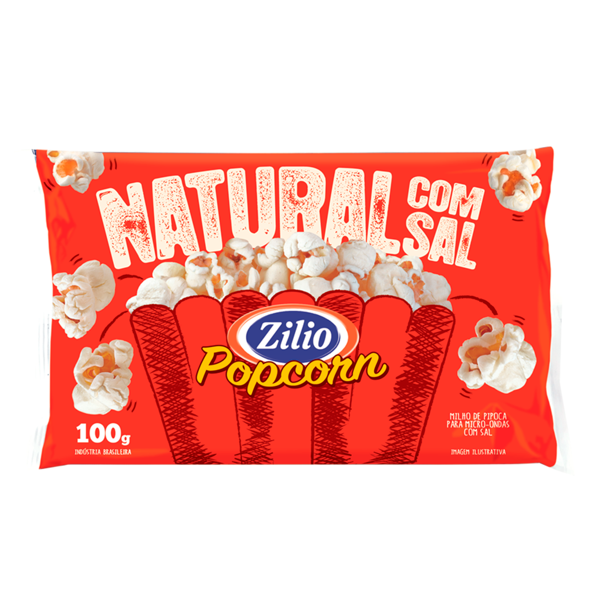 Pipoca para Micro-ondas Popcorn Natural com Sal Zilio 100g