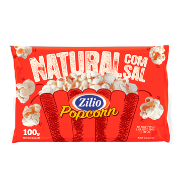 Pipoca para Micro-ondas Popcorn Natural com Sal Zilio 100g