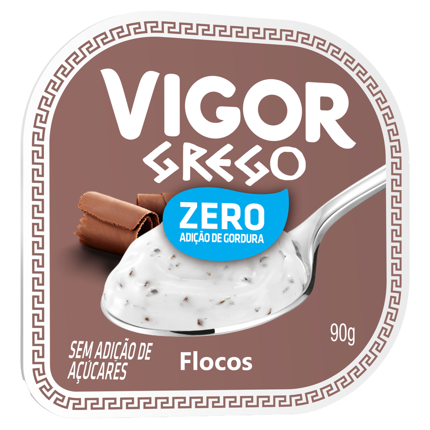 Iogurte Desnatado Grego Zero Flocos Vigor Pote 90g